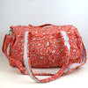 Block Print Medium Duffel Bag – Quilted Cotton Travel Bag with Adjustable Strap