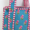 Block Print Mini Tote Bag – Quilted Cotton Lunch Bag Style