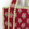 Block Print Mini Tote Bag – Quilted Cotton Lunch Bag Style