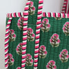 Block Print Mini Tote Bag – Quilted Cotton Lunch Bag Style