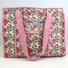 Block Print Medium Tote Bag With Zip– Quilted Cotton Everyday Bag with Zip