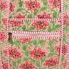 Block Print Medium Tote Bag With Zip – Quilted Cotton Everyday Bag with Zip