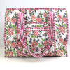Block Print Medium Tote Bag With Zip – Quilted Cotton Everyday Bag with Zip