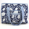 Block Print Medium Tote Bag With Zip – Quilted Cotton Everyday Bag with Zip