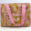 Block Print Medium Tote Bag With Zip – Quilted Cotton Everyday Bag with Zip