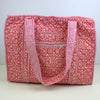 Block Print Medium Zip Tote Bag – Quilted Cotton Everyday Bag with Zip