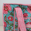 Block Print Medium Zip Tote Bag – Quilted Cotton Everyday Bag with Zip