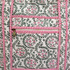 Block Print Medium Zip Tote Bag – Quilted Cotton Everyday Bag with Zip