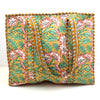 Block Print Large Tote Bag With Zip – Quilted Cotton Everyday Bag