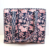 Block Print Large Tote Bag With Zip  – Quilted Cotton Everyday Bag