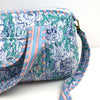 Block Print Small Duffel Bag – Quilted Cotton Travel Bag with Adjustable Strap