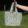 Block Print Mini Tote Bag – Quilted Cotton Lunch Bag Style