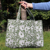 Block Print Medium Tote Bag – Quilted Cotton Everyday Bag