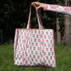 Block Print Large Tote Bag – Quilted Cotton Everyday Shopper