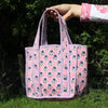 Block Print Mini Tote Bag – Quilted Cotton Lunch Bag Style