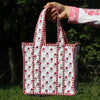 Block Print Mini Tote Bag – Quilted Cotton Lunch Bag Style