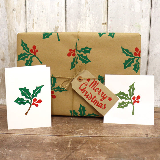 Holly Leaf Bunch - Indian Printing Block
