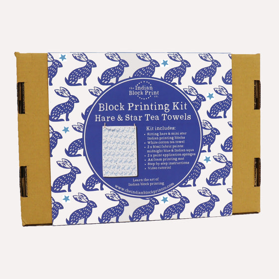 Hare & Star Tea Towels Indian Block Printing Kit