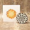 Indian Wooden Printing Block - Dahlia 'Cornwall Island'