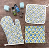 The Block Print Club- March Oven Glove and Stand