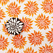  Indian Wooden Printing Block - Dahlia 'Cafe Au Lait'