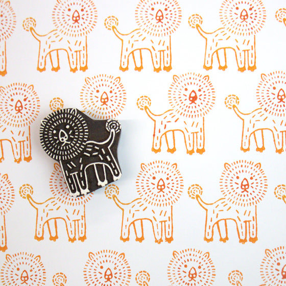 Lion Printing Block