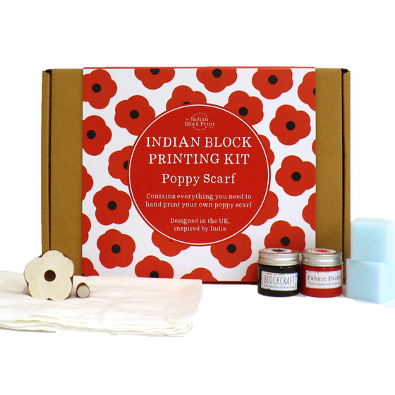 Remembrance Day Poppy Scarf Block Printing Kit