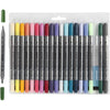 Essentials - 20 Double-ended Fabric pens - Pastels