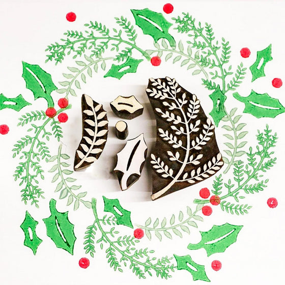 Leaves & Holly Printing Set