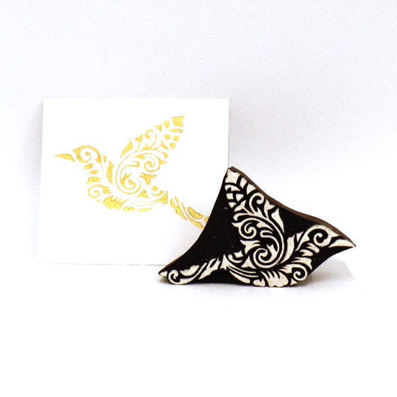 Small Detailed Filigree Bird- Indian Printing Block