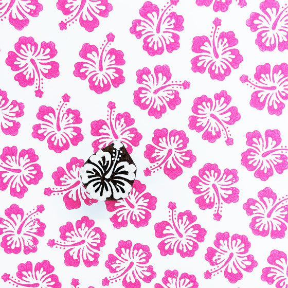 Hibiscus Flower Small Indian Printing Block