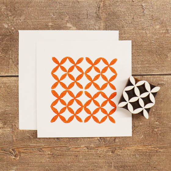 Indian Wooden Printing Block - Petal Repeat