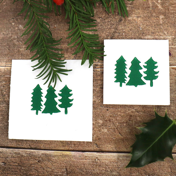 Small Trio of Christmas Trees- Indian Printing Block