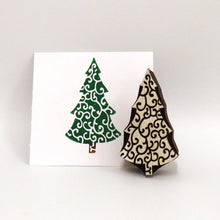  Swirly Christmas Tree- Indian Printing Block SECONDS