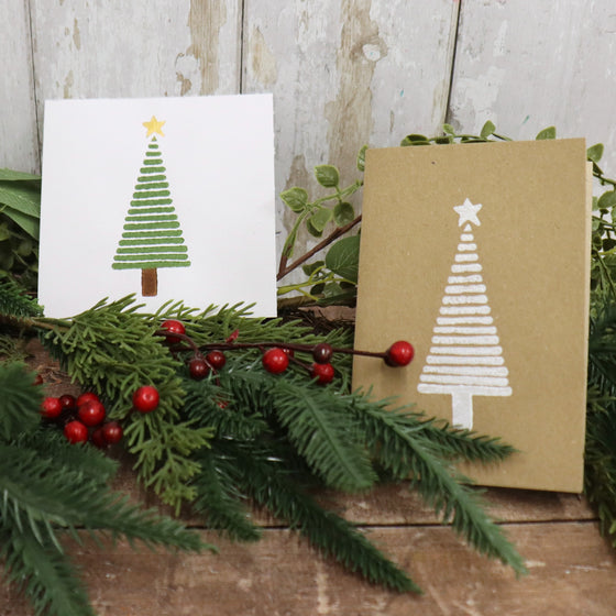 Tall Striped Christmas Tree- Indian Printing Block