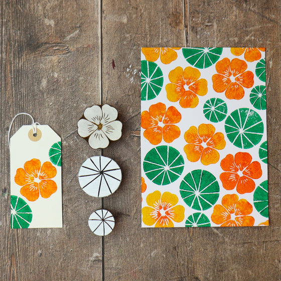 The Crafty Lass- Nasturtium & Leaves- Back Order