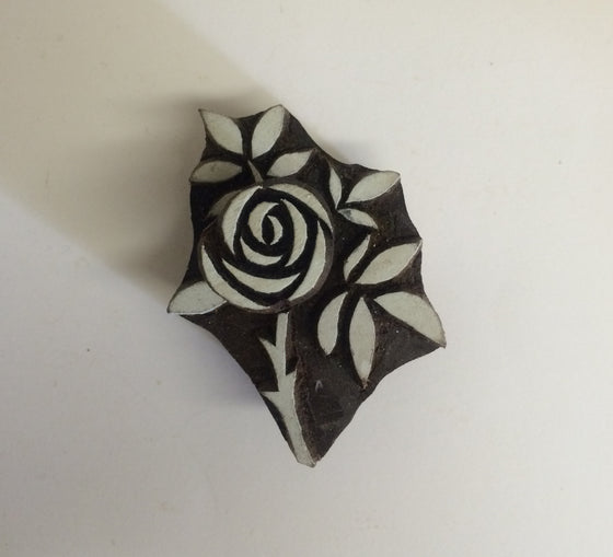 Indian Wooden Block Set - Rose & Leaf