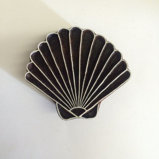 Indian wooden printing block- Seashell