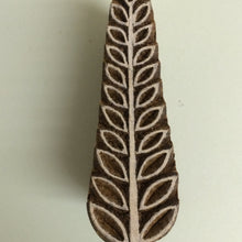  Indian Wooden Printing Block - Leaf Spray