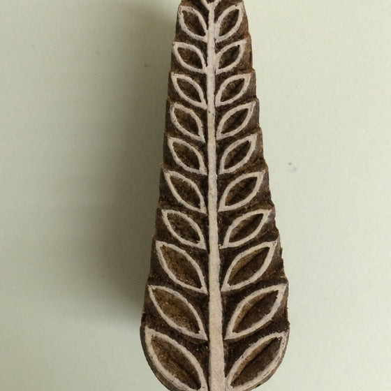 Indian Wooden Printing Block - Leaf Spray