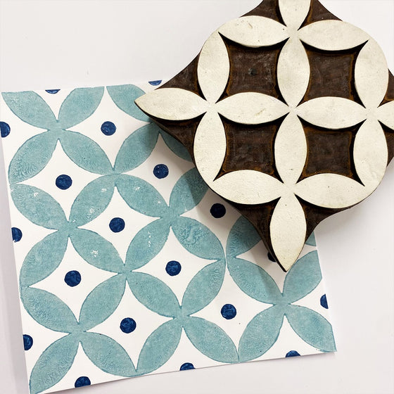 Indian Wooden Printing Block - Petal Repeat