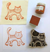 Indian Wooden Printing Block - Large Cat