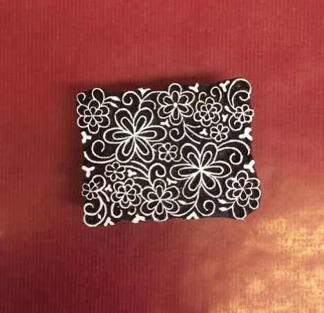 Indian Wooden Printing Block - Daisy Flower Tile