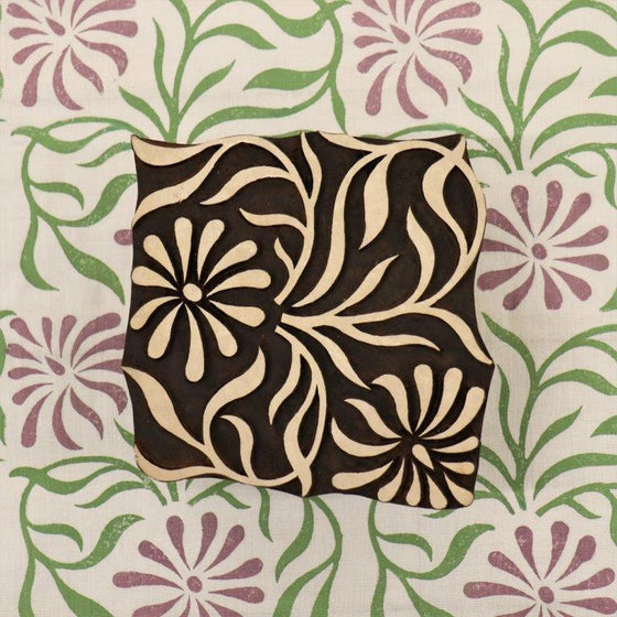 Traditional Printing Block - Decorative Floral Tile