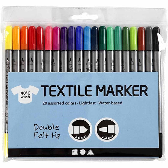 Essentials - 20 Double-ended Fabric pens