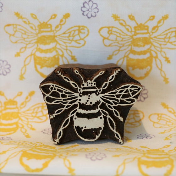 Indian Wooden Printing Block - Medium Bee