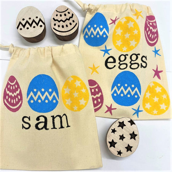 Indian Wooden Printing Block - Starry Easter Egg