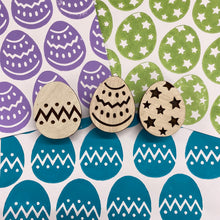  Indian Wooden Printing Block - Set of 3 Easter Eggs