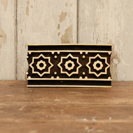 Traditional Indian Wooden Printing Block- Star Border