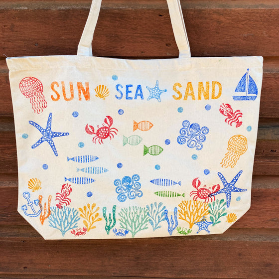 Sand, Sea, Sun Text Printing Blocks